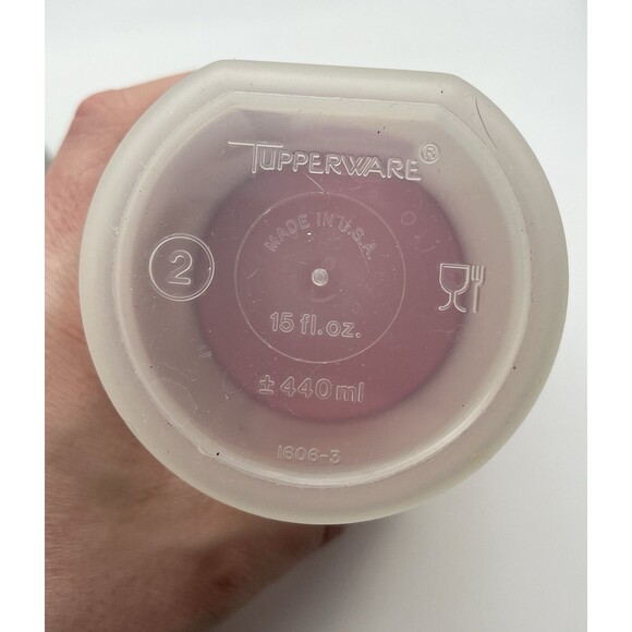 2 Tupperware Modular Mates 15 oz Round Storage Containers Green & Pink Lids Used - Picture 4 of 5